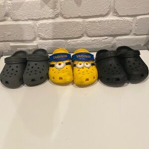 3 pairs of Crocs